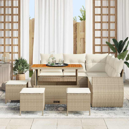 Set Divano da Giardino 9 pcs Beige polyrattan - homemem39