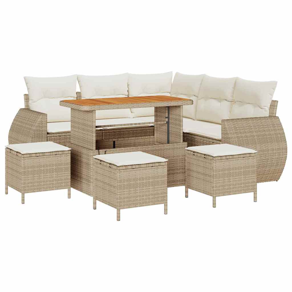 Set Divano da Giardino 9 pcs Beige polyrattan - homemem39