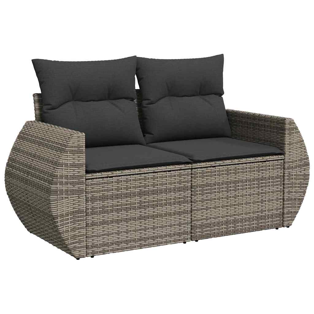 Set Divano da Giardino 9 pcs Grigio polyrattan - homemem39