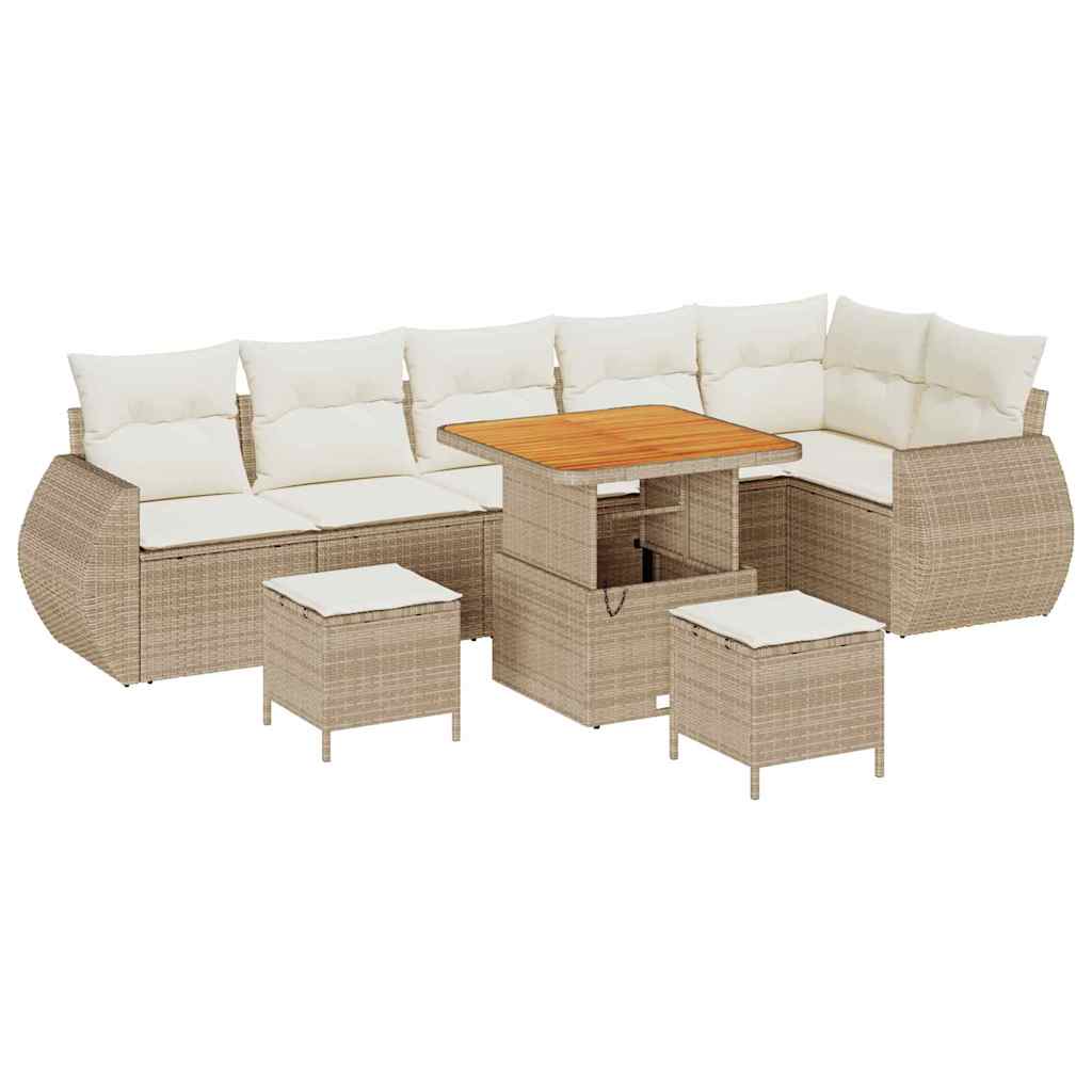 Set Divano da Giardino 9 pcs Beige polyrattan - homemem39
