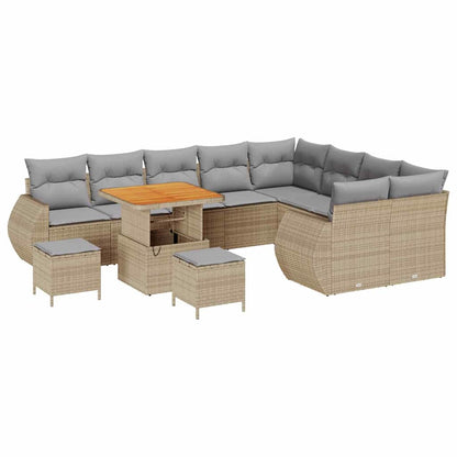 Set Divano da Giardino 12 pcs Beige polyrattan - homemem39