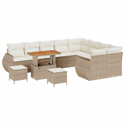 Set Divano da Giardino 12 pcs Beige polyrattan - homemem39