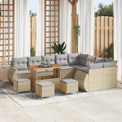 Set Divano da Giardino 13 pcs Beige polyrattan - homemem39
