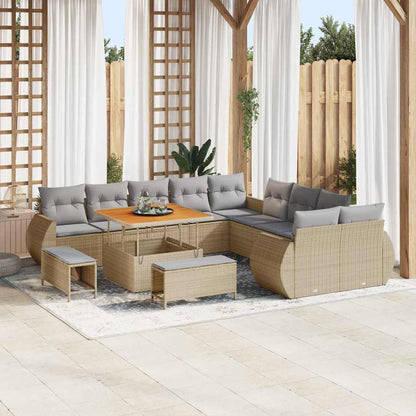 Set Divano da Giardino 13 pcs Beige polyrattan - homemem39