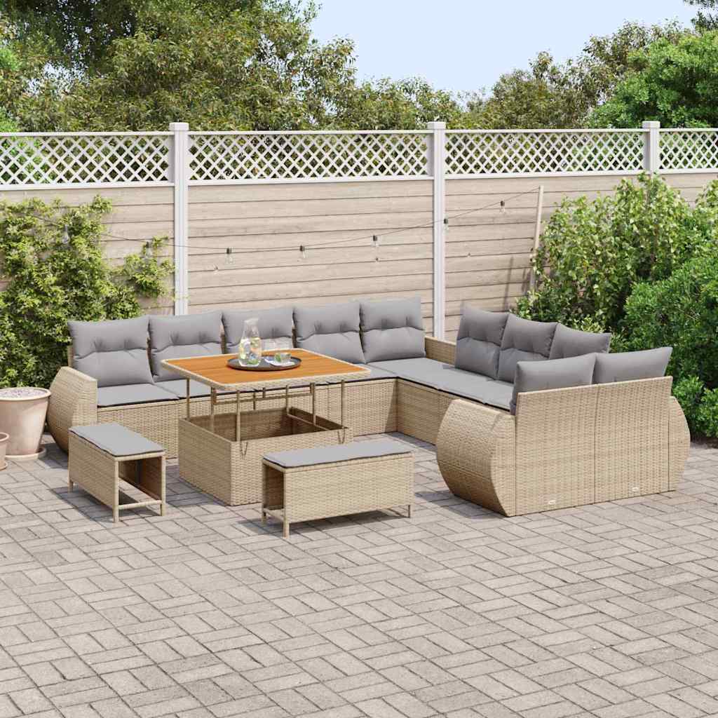 Set Divano da Giardino 13 pcs Beige polyrattan - homemem39