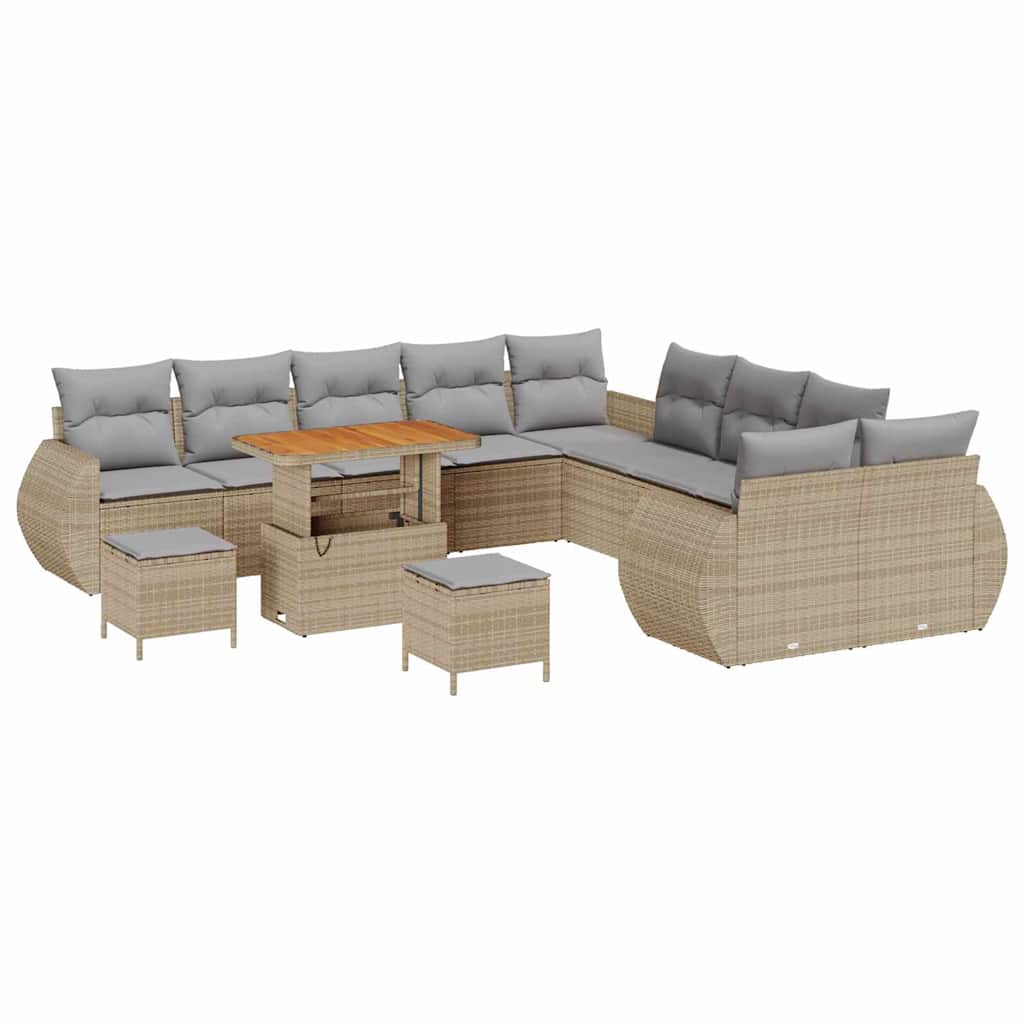 Set Divano da Giardino 13 pcs Beige polyrattan - homemem39