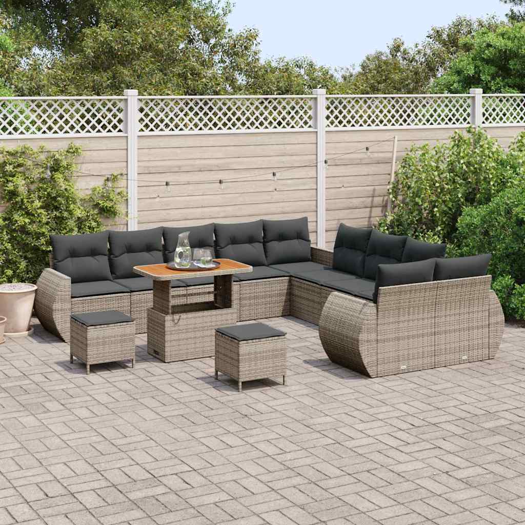 Set Divano da Giardino 13 pcs Grigio polyrattan - homemem39