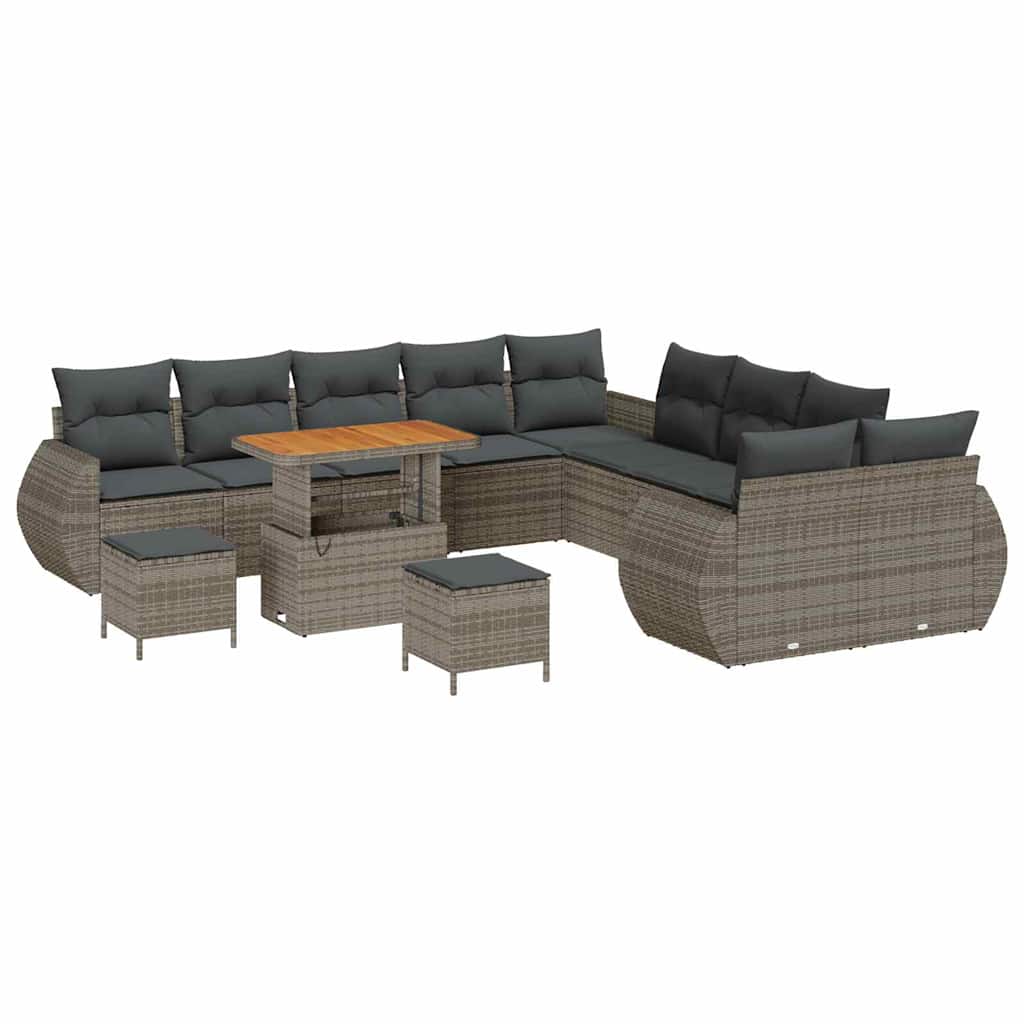 Set Divano da Giardino 13 pcs Grigio polyrattan - homemem39