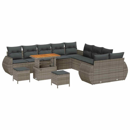 Set Divano da Giardino 13 pcs Grigio polyrattan - homemem39