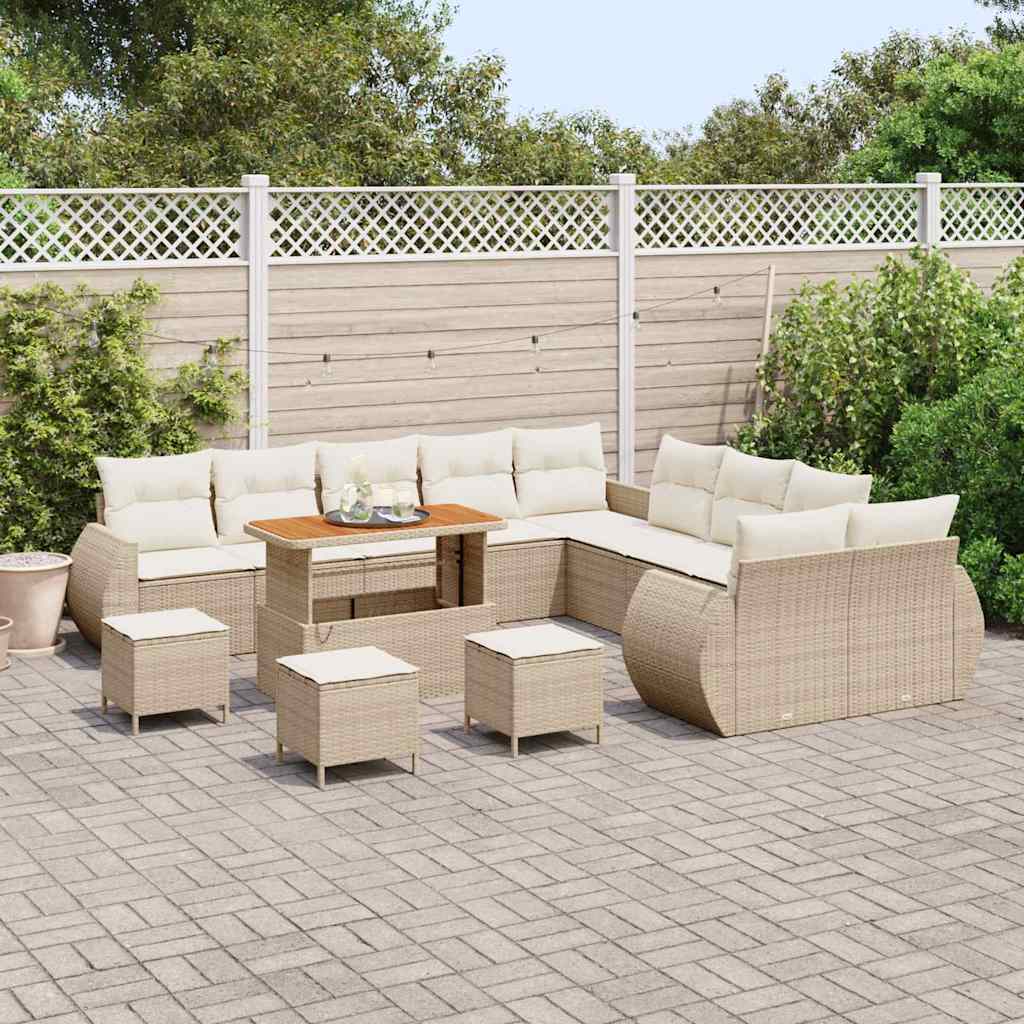 Set Divano da Giardino 14 pcs Beige polyrattan - homemem39