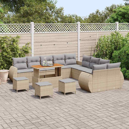 Set Divano da Giardino 14 pcs Beige polyrattan - homemem39