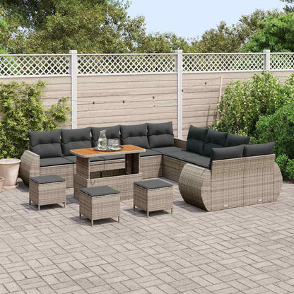 Set Divano da Giardino 14 pcs Grigio polyrattan - homemem39