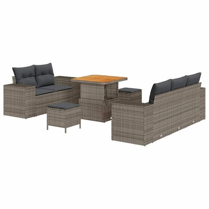 Set Divano da Giardino 8 pcs Grigio polyrattan | homemem39
