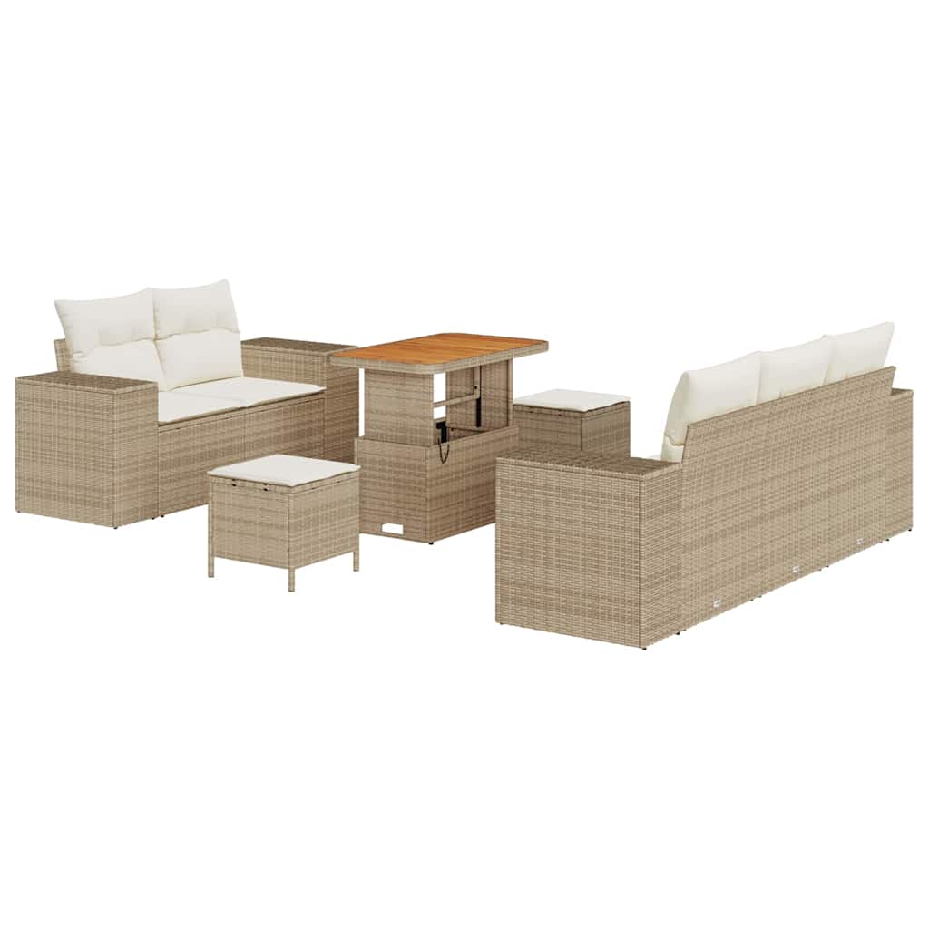 Set Divano da Giardino 8 pcs Beige polyrattan - homemem39