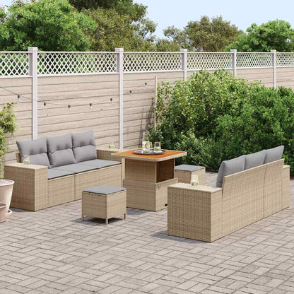 Set Divano da Giardino 9 pcs Beige Poly Rattan - homemem39