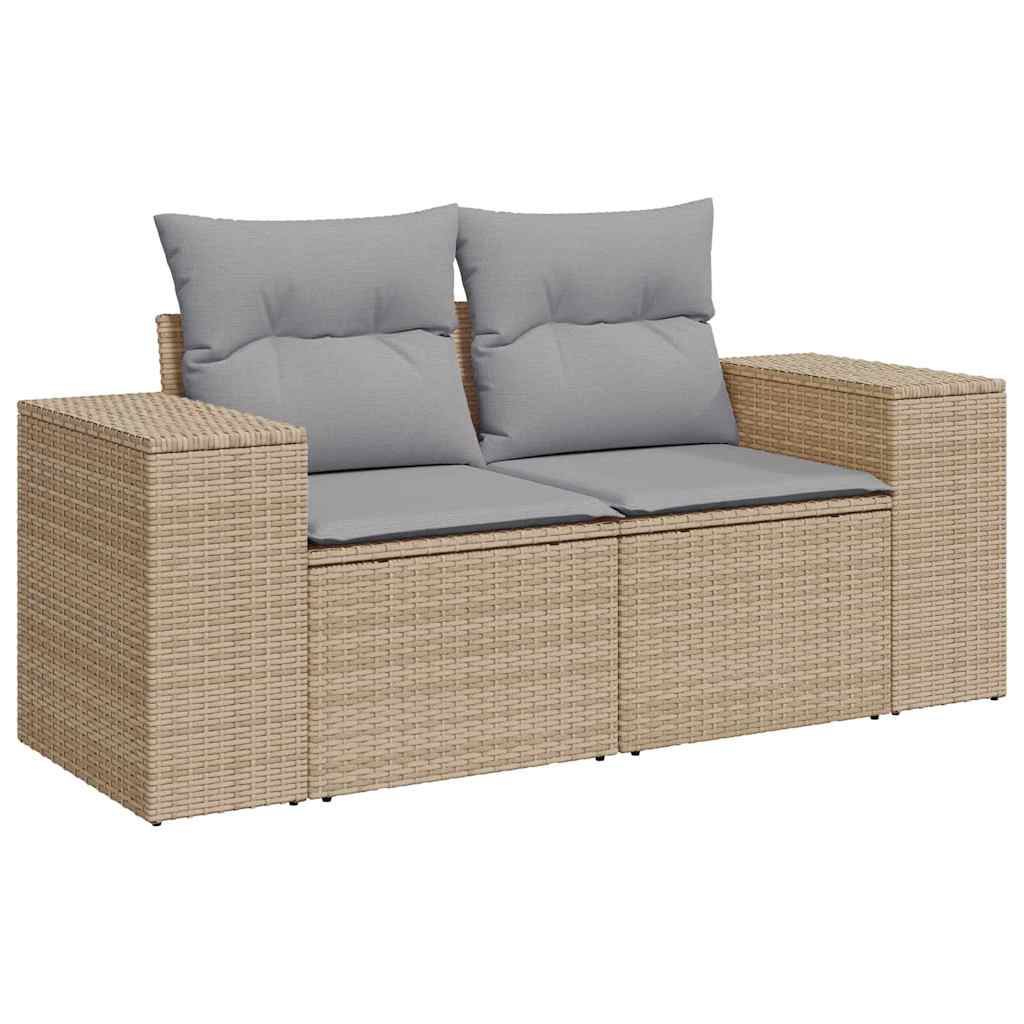 Set Divano da Giardino 9 pcs Beige Poly Rattan - homemem39