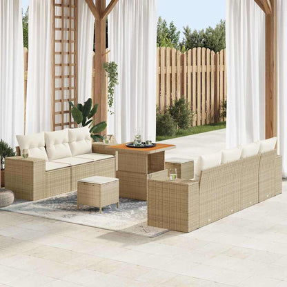 Set Divano da Giardino 10 pcs Beige polyrattan