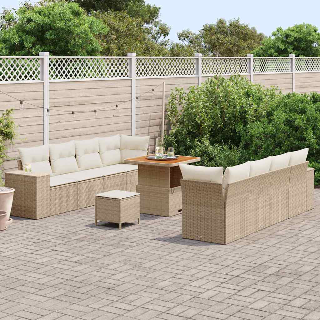 Set Divano da Giardino 11 pcs Beige polyrattan - homemem39