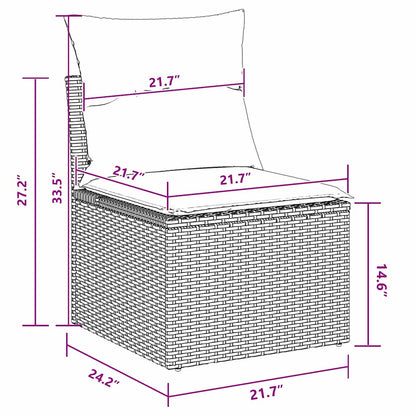 Set Divano da Giardino 10 pcs Nero polyrattan