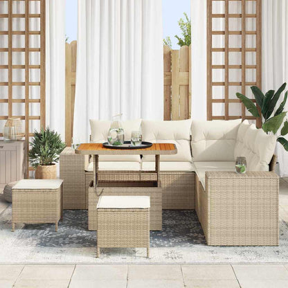 Set Divano da Giardino 8 pcs Beige polyrattan