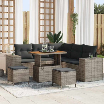 Set Divano da Giardino 8 pcs Grigio polyrattan - homemem39