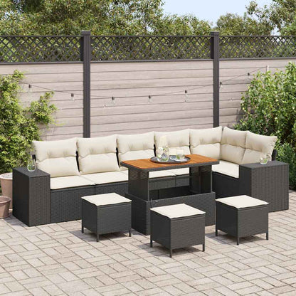 Set Divano da Giardino 10 pcs Nero polyrattan - homemem39