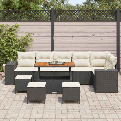 Set Divano da Giardino 10 pcs Nero polyrattan - homemem39