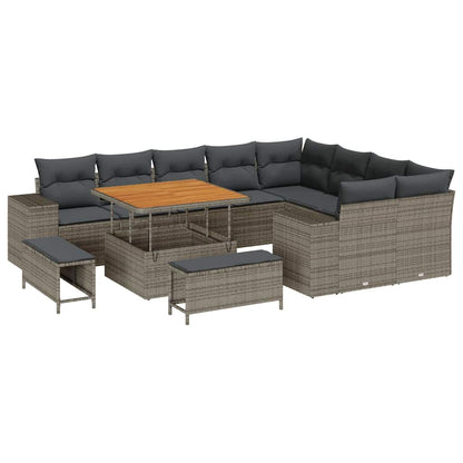 Set Divano da Giardino 12 pcs Grigio polyrattan - homemem39