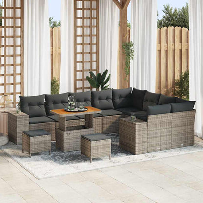 Set Divano da Giardino 12 pcs Grigio polyrattan - homemem39