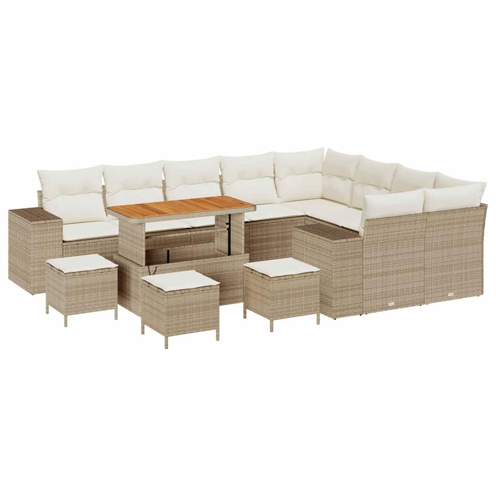 Set Divano da Giardino 13 pcs Beige polyrattan - homemem39
