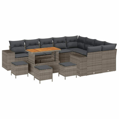 Set Divano da Giardino 13 pcs Grigio polyrattan - homemem39