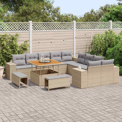 Set Divano da Giardino 13 pcs Beige polyrattan - homemem39