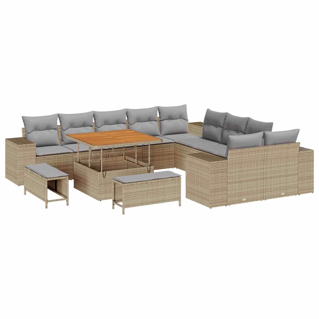 Set Divano da Giardino 13 pcs Beige polyrattan - homemem39