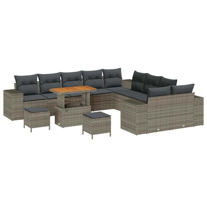 Set Divano da Giardino 13 pcs Grigio polyrattan - homemem39