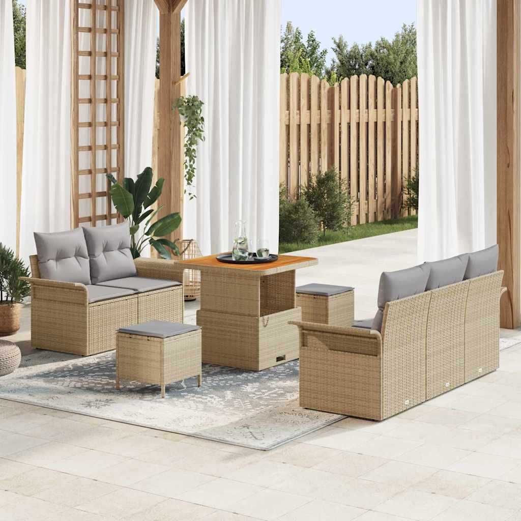 Set Divano da Giardino 8 pcs Beige polyrattan - homemem39