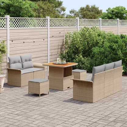 Set Divano da Giardino 8 pcs Beige polyrattan - homemem39