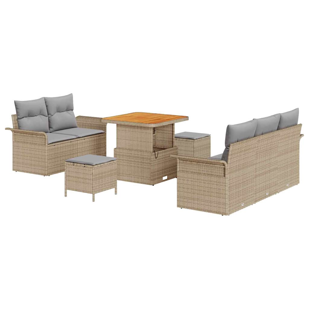 Set Divano da Giardino 8 pcs Beige polyrattan - homemem39