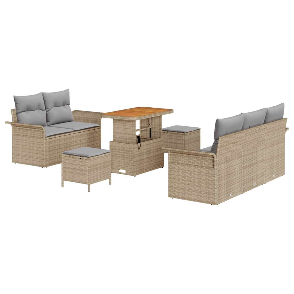 Set Divano da Giardino 8 pcs Beige polyrattan - homemem39