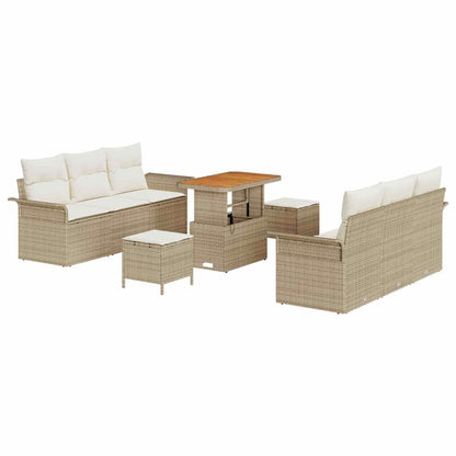Set Divano da Giardino 9 pcs Beige polyrattan - homemem39