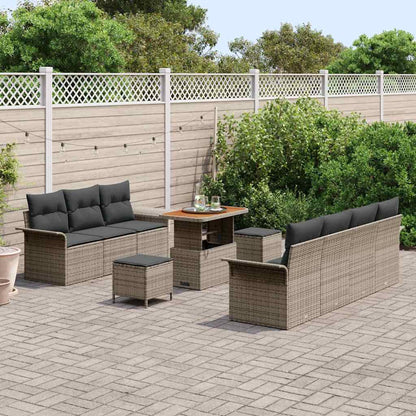 Set Divano da Giardino 10 pcs Grigio polyrattan - homemem39