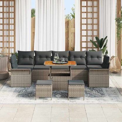 Set Divano da Giardino 10 pcs Grigio polyrattan - homemem39