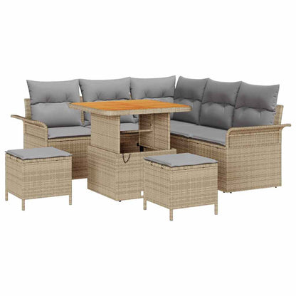 Set Divano da Giardino 8 pcs Beige polyrattan - homemem39