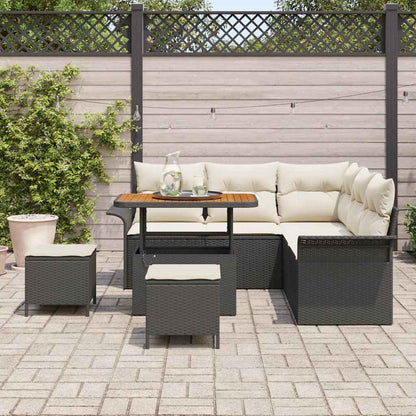 Set Divano da Giardino 8 pcs Nero polyrattan - homemem39