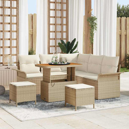 Set Divano da Giardino 8 pcs Beige polyrattan - homemem39
