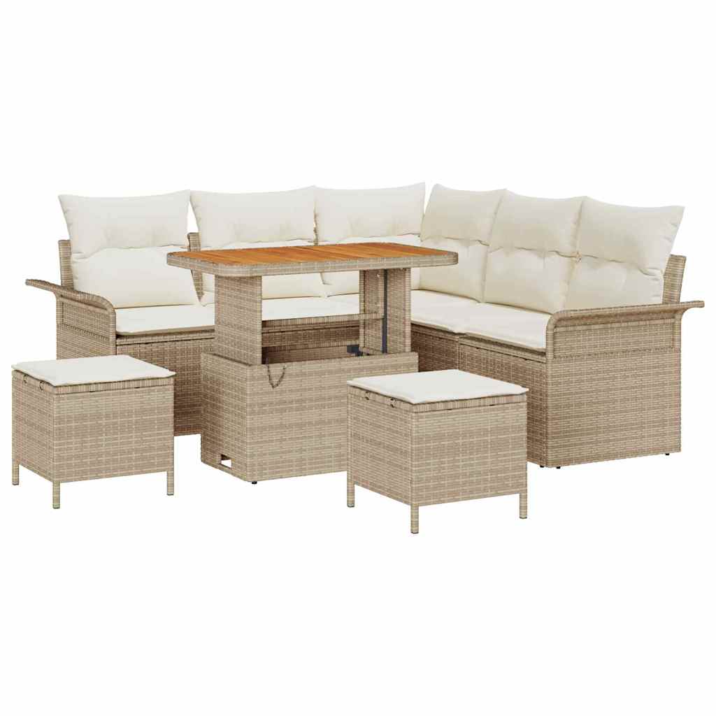 Set Divano da Giardino 8 pcs Beige polyrattan - homemem39