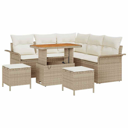 Set Divano da Giardino 8 pcs Beige polyrattan - homemem39