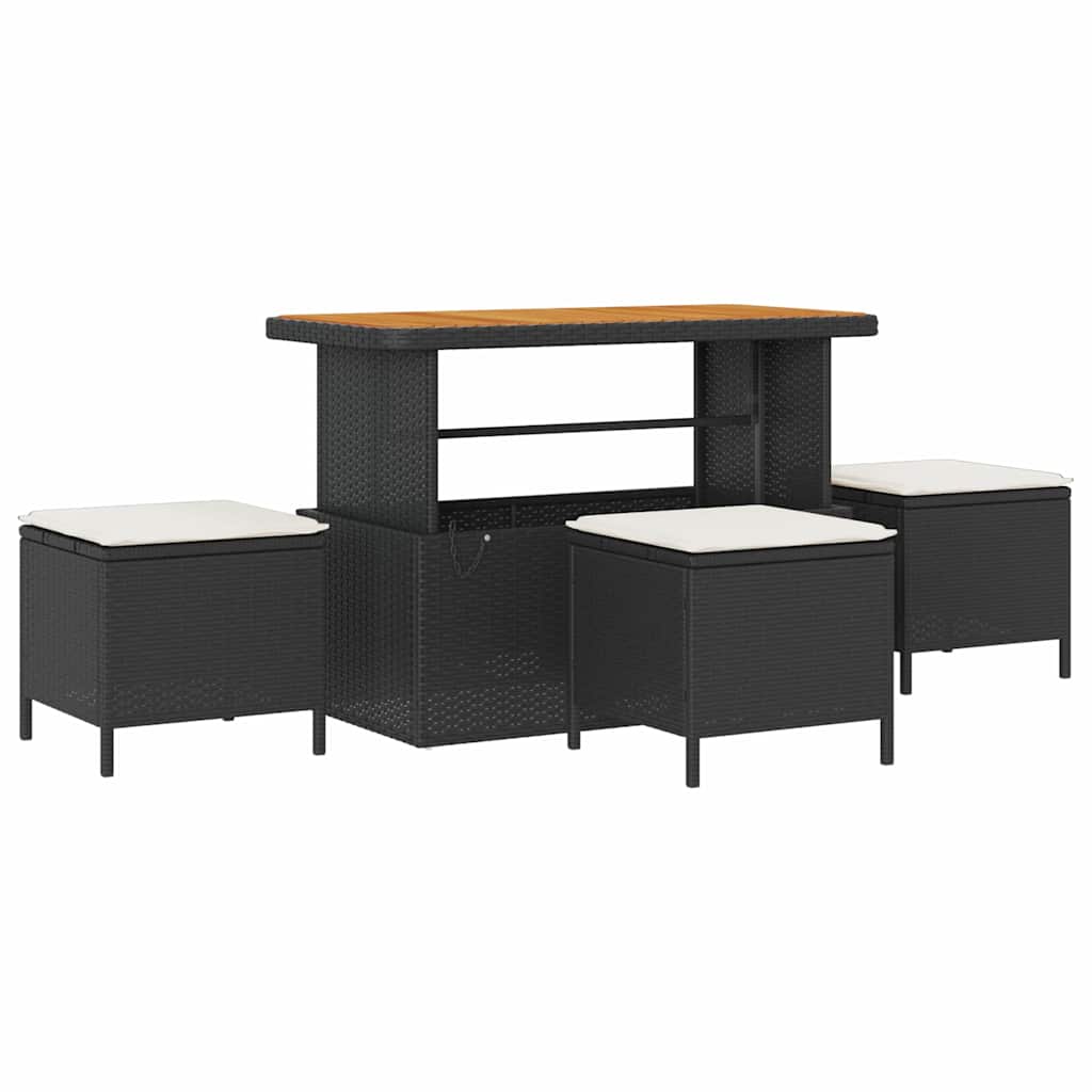 Set Divano da Giardino 9 pcs Nero polyrattan - homemem39