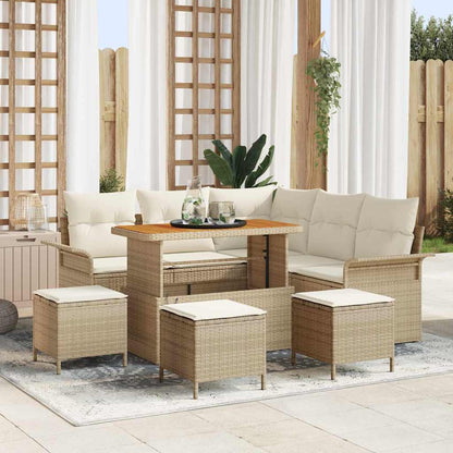 Set Divano da Giardino 9 pcs Beige polyrattan - homemem39