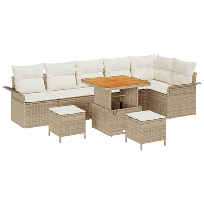 Set Divano da Giardino 9 pcs Beige polyrattan - homemem39