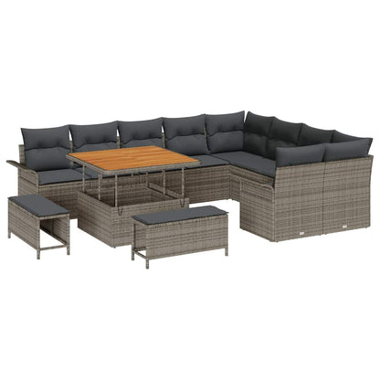 Set Divano da Giardino 12 pcs Grigio polyrattan - homemem39